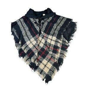 St. John Shawl Wrap Black Red